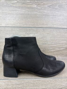 Dansko Petra Women’s Sz 9.5-10/EU 40 Black Leather Zip Chunky Heel Ankle Booties
